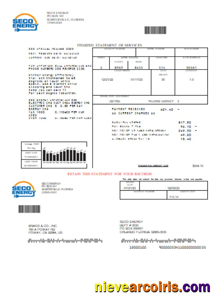 Seco Energy utility business bill